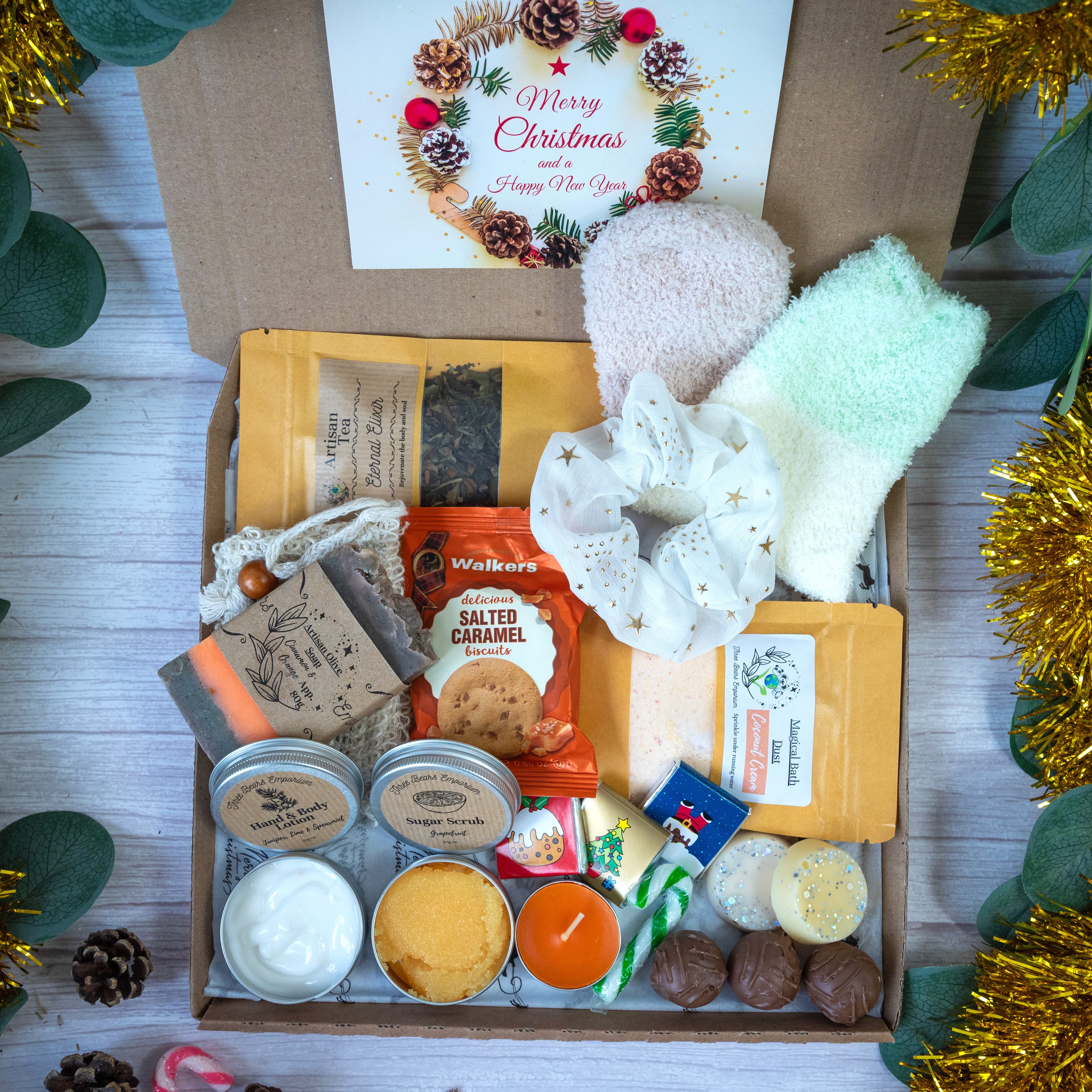 Warm & Cozy Care Package for Friend | Merry Christmas Gift Basket