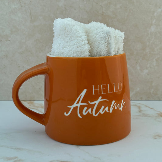 Hello Autumn Mug With Socks