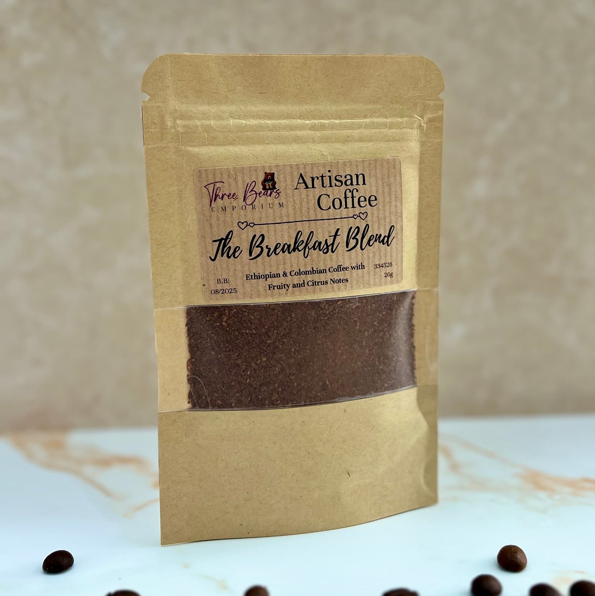 The Breakfast Coffee Blend of Ethiopian and Colombian coffee