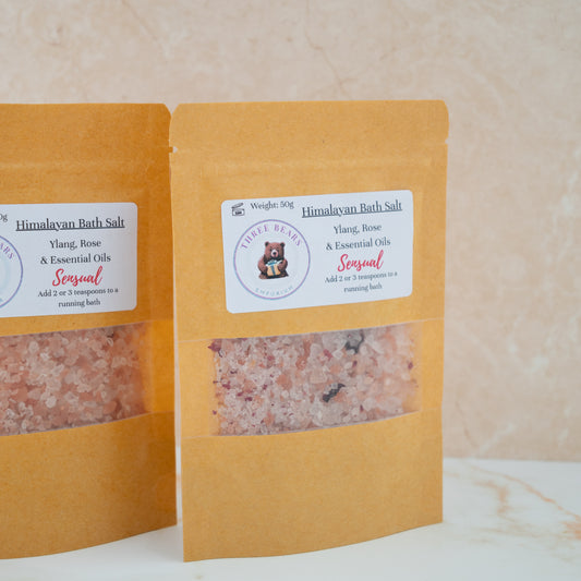 Ylang and Rose essential oil himalayan bath salts